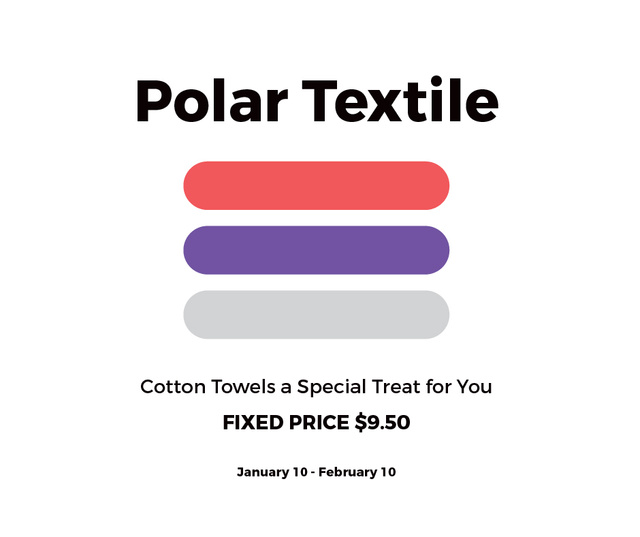 Ontwerpsjabloon van Facebook van Textile towels offer colorful lines
