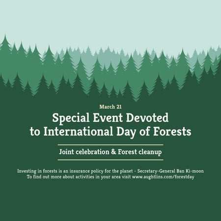 Zvláštní událost věnovaná Mezinárodnímu dni lesů Instagram Šablona návrhu