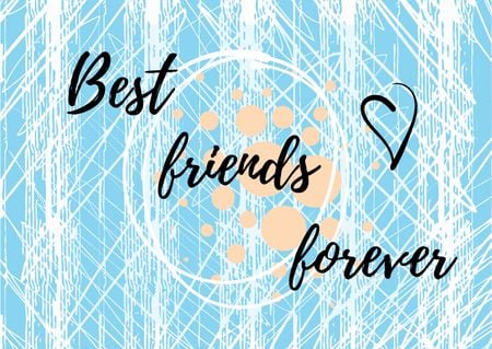 Best friends Forever on Blue Postcard Šablona návrhu