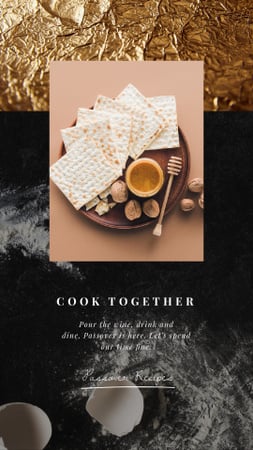 Designvorlage Happy Passover Unleavened Bread and Honey für Instagram Video Story