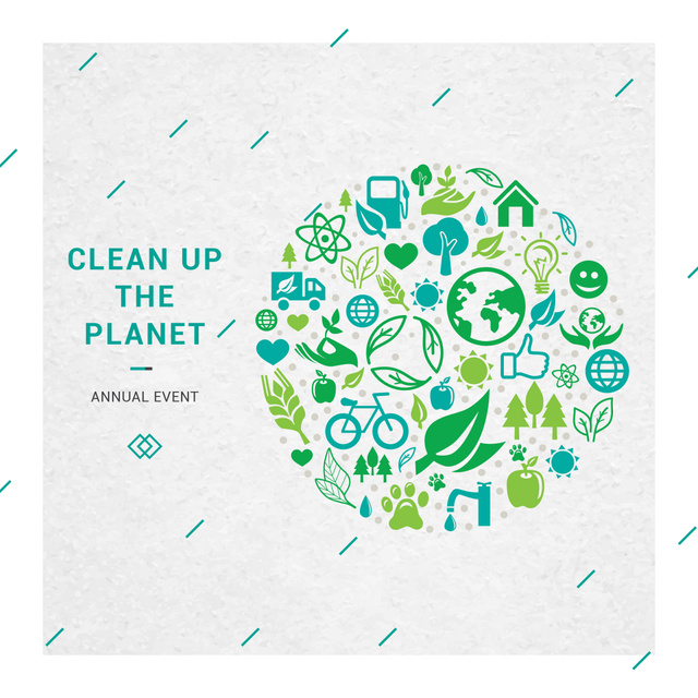 Plantilla de diseño de Clean up the Planet Annual event Instagram AD 