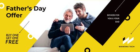 Designvorlage Sale on devices in Father's Day für Facebook cover