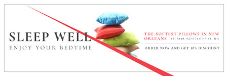 Plantilla de diseño de Pillows Sale Offer Email header 
