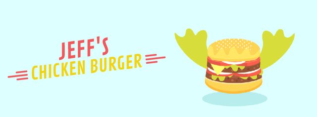 Fast Food Menu with Flying Cheeseburger Facebook Video cover Modelo de Design
