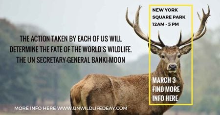 New York Square Park Ad with Deer Facebook AD tervezősablon