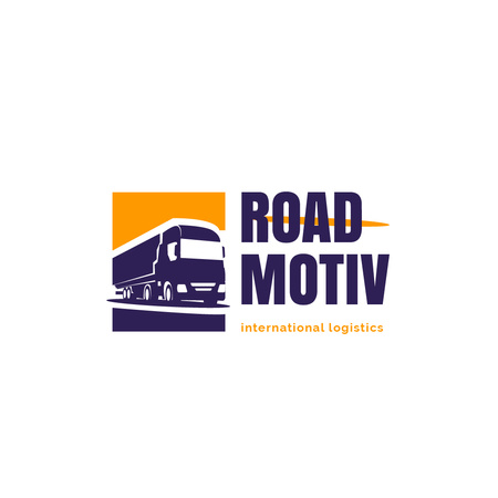 Ontwerpsjabloon van Logo van Rederij met vrachtwagen pictogram