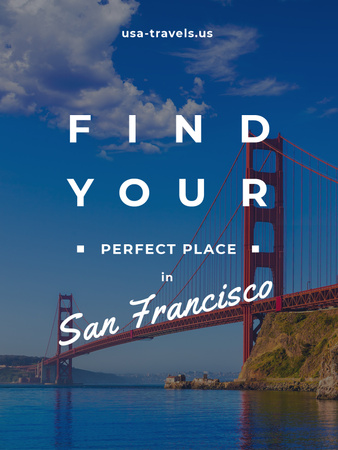 San Francisco Scenic Bridge View Poster US Πρότυπο σχεδίασης