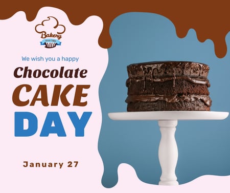 Chocolate cake day celebration Facebook Design Template