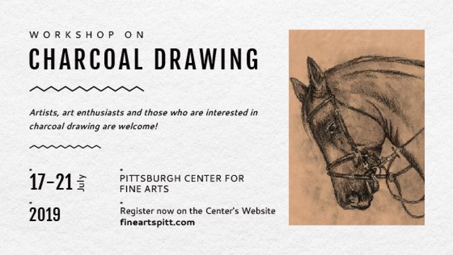 Drawing Workshop Announcement Horse Image Title Design Template
