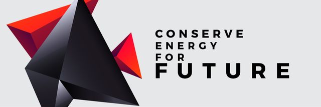 Ontwerpsjabloon van Email header van Message of Energy Conservation