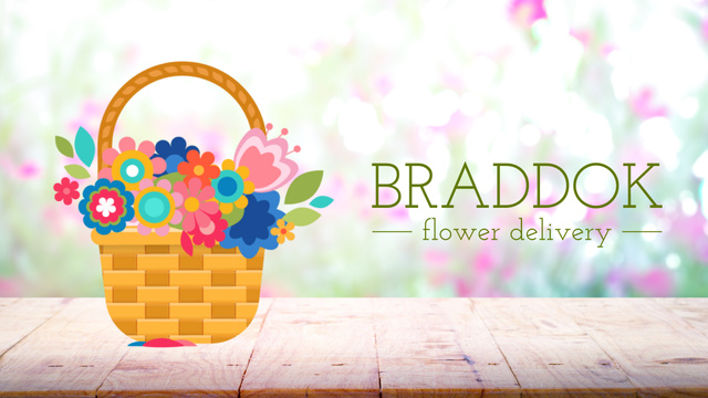 Designvorlage Florist Services Blooming Flowers in Basket für Full HD video