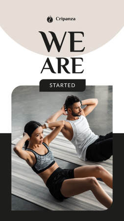 Template di design Man and Woman doing gymnastic exercises Instagram Story