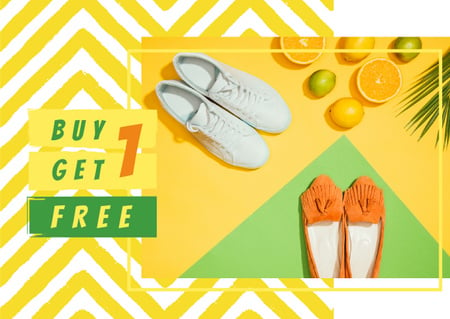 Szablon projektu Sale Offer with Two pairs of shoes Card