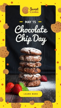 csokoládé chips nap sütikkel Instagram Story tervezősablon