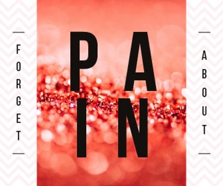 Painkiller Ad on Shiny Glitter Pattern Large Rectangle Tasarım Şablonu