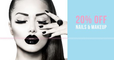 Plantilla de diseño de Beauty Salon offer Woman with creative makeup Facebook AD 