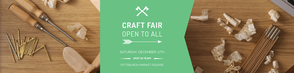 Craft fair Announcement with Tools Twitterデザインテンプレート