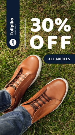 Shoes Sale Legs in Leather Shoes Instagram Story Design Template
