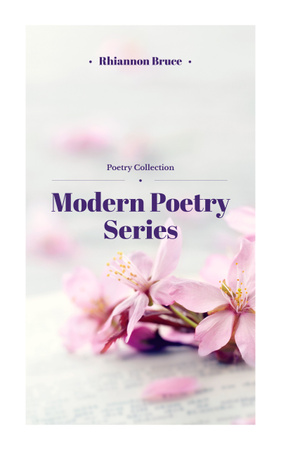 Poetry Series Cover Spring Flowers in Pink Book Cover tervezősablon