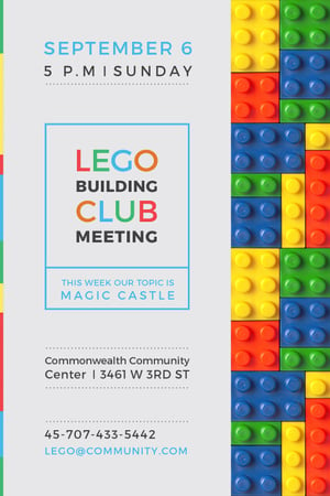 Plantilla de diseño de Lego Building Club Meeting Constructor Bricks Tumblr 