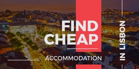 Cheap accommodation in Lisbon Offer Image Design Template