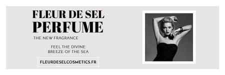 Plantilla de diseño de Perfume Ad with Attractive Woman Email header 