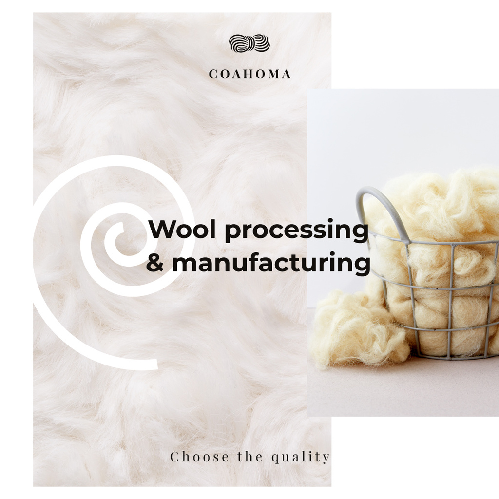 Roving wool pieces Instagram ADデザインテンプレート