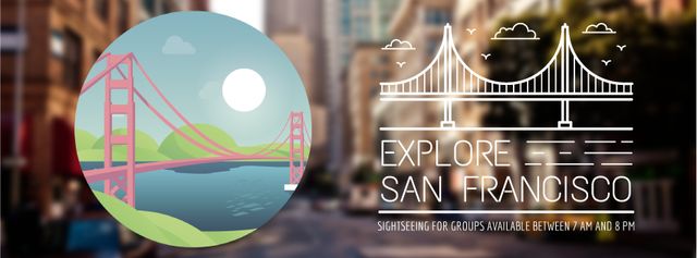 Travelling San Francisco icon Facebook Video cover Modelo de Design
