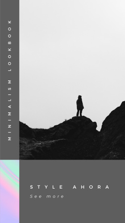 Minimalism lookbook Ad with Man on the rock Instagram Story Design Template