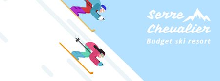 Modèle de visuel Skiers on a snowy slope - Facebook Video cover