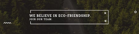 Eco-Friendship Concept with Forest Road Twitter Design Template