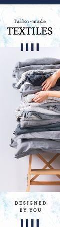 Ontwerpsjabloon van Skyscraper van Woman Choosing Home Textile in Grey
