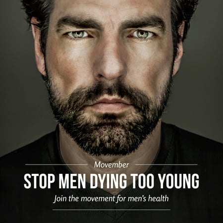 Man with mustache and beard for Movember Instagram AD Šablona návrhu