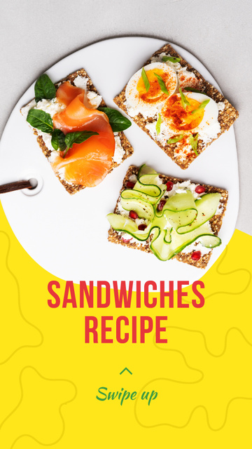 Assorted delicious Toasts menu Instagram Story Design Template