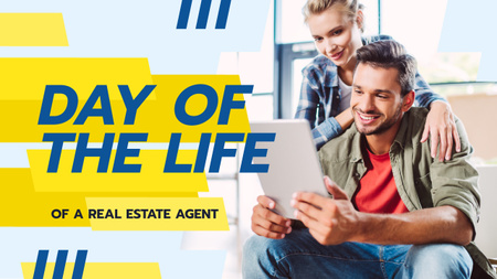 Real Estate Agents Working with Tablet Youtube Thumbnail Πρότυπο σχεδίασης