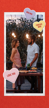 Romantic Couple sharing dinner Snapchat Geofilter Modelo de Design
