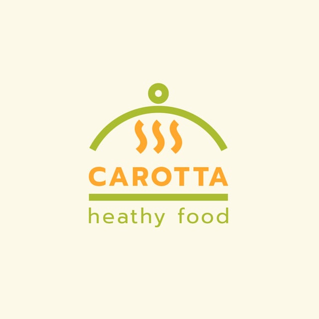Healthy Food Concept with Dish Under Cloche Logo Design Template