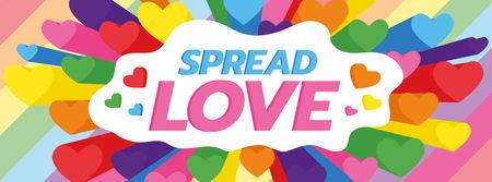 Modèle de visuel LGBT pride with Colorful Hearts - Facebook cover