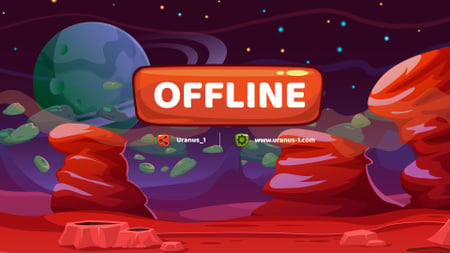 Red Planet in Magic Space Twitch Offline Banner Tasarım Şablonu