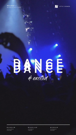 Crowd at Dance Party in Blue Instagram Video Story tervezősablon