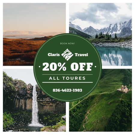Travelling Tours Offer Scenic Wild Nature Views Instagram Design Template