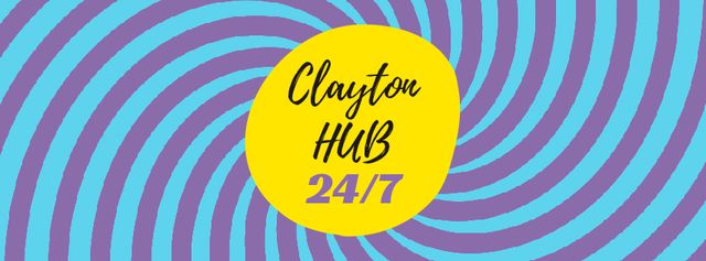 Clayton Hub 24/7 Facebook Video cover Design Template