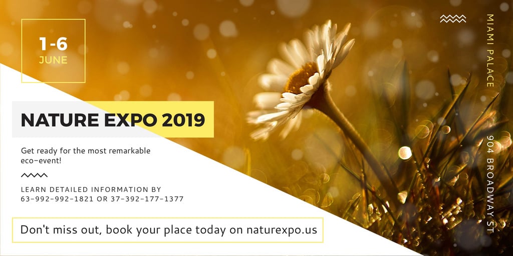 Nature Expo Annoucement with beautiful Flower Facebook AD Design Template