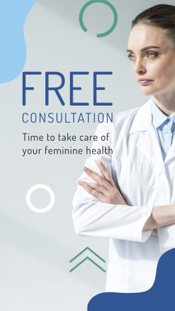 Modèle de visuel Female Health Clinic Doctor - Instagram Story
