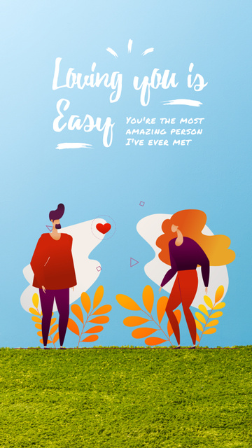 Loving Couple sending Heart on Valentine's Day Instagram Video Story tervezősablon