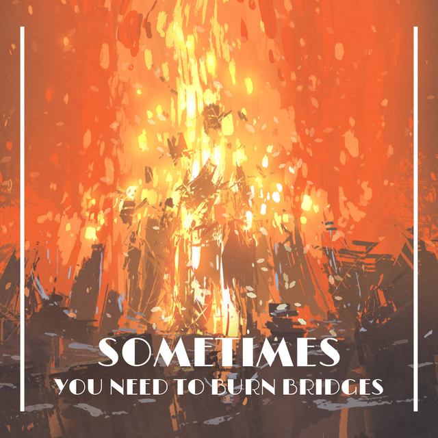 Burning camp fire Animated Post Design Template