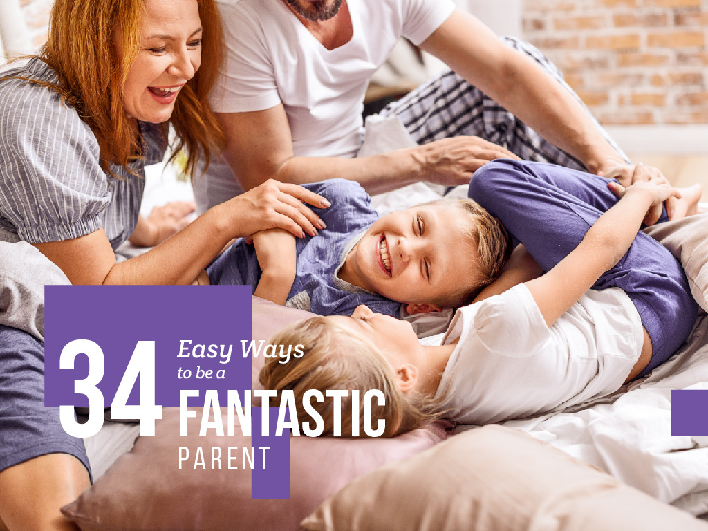 Parents with Kids having Fun at Their Home Presentation Design Template