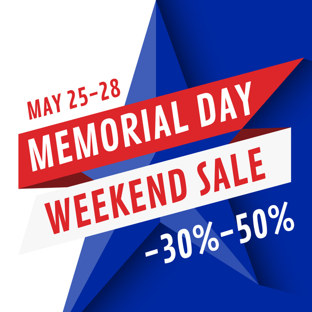 Template di design USA Memorial Day sale with star Instagram AD