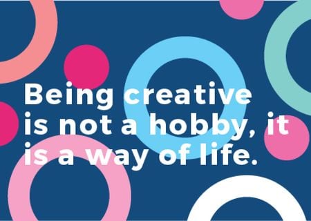 Creativity Quote on Colorful circles pattern Postcard – шаблон для дизайна