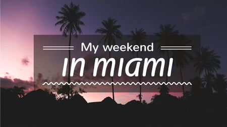 Miami Tour Ad Tropical Palm Trees Youtube Thumbnail Design Template